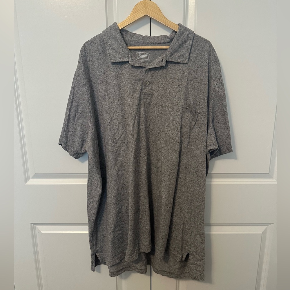 Foundry Men’s Big&Tall Light Gray Polo - 4XLT